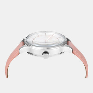 Fashion Women Quartz Silver Dial Multi-Function Leather Watch TWEL14822