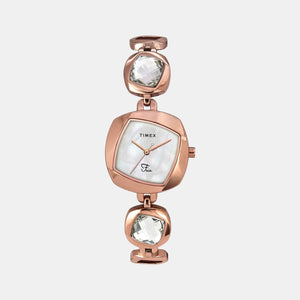Fria Women Quartz White Dial Analog Stainless Steel Watch TWEL15000