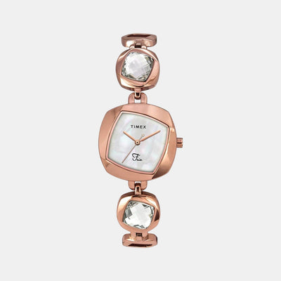 Fria Women Quartz White Dial Analog Stainless Steel Watch TWEL15000