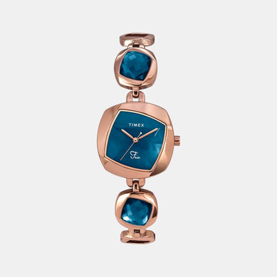 Fria Women Quartz Blue Dial Analog Stainless Steel Watch TWEL15001