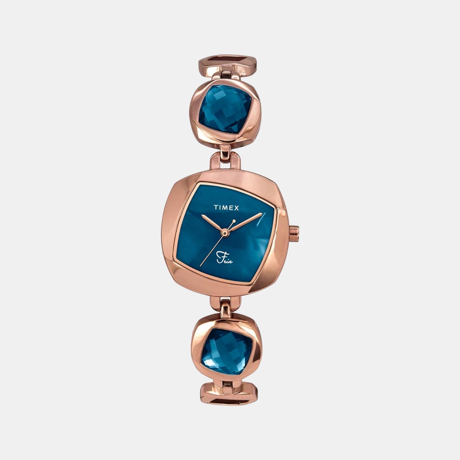 Fria Women Quartz Blue Dial Analog Stainless Steel Watch TWEL15001