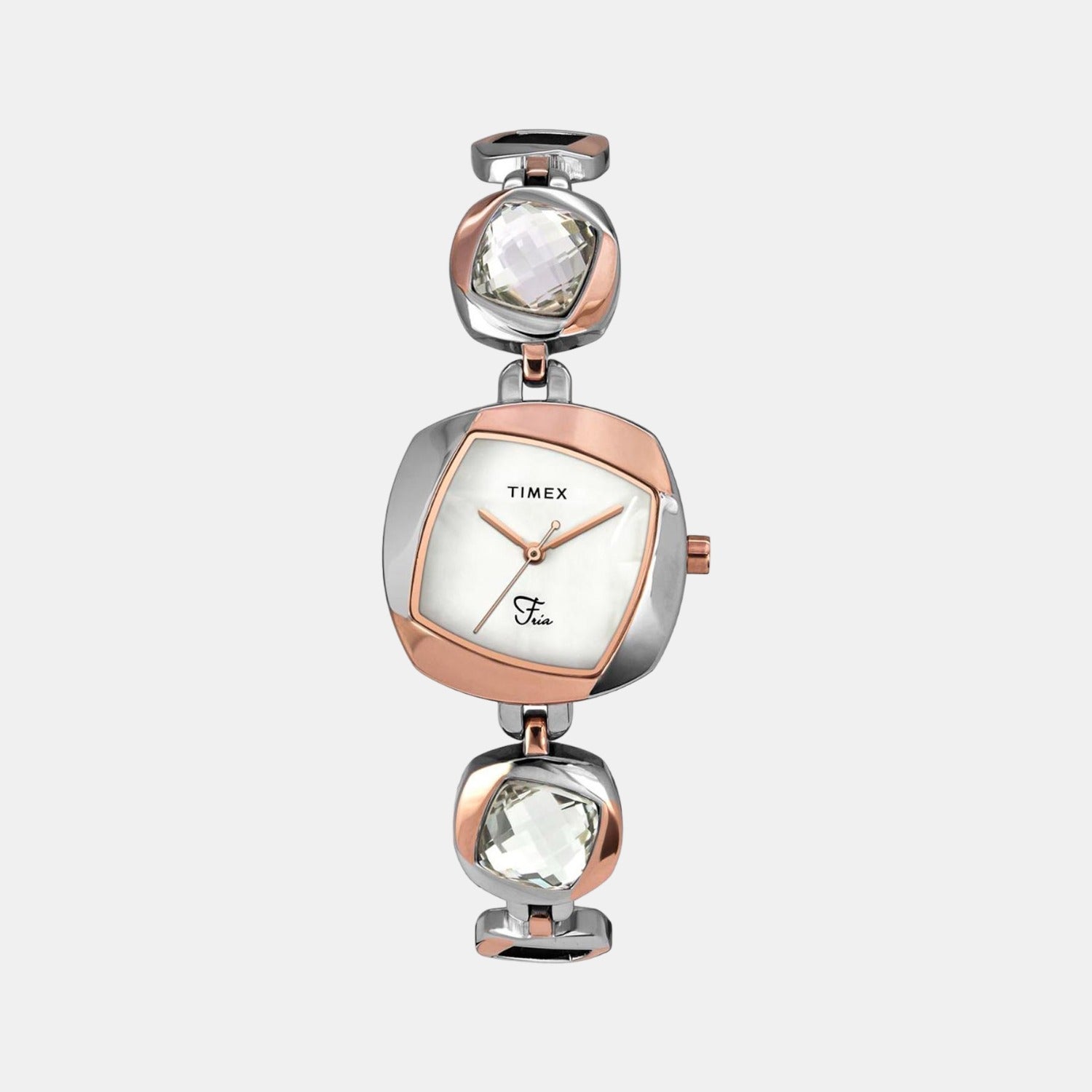 Fria Women Quartz Mother Of Pearl Dial Analog Brass Watch TWEL15002