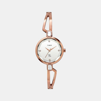 Fria Women Quartz Silver Dial Analog Brass Watch TWEL15100