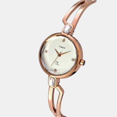 Fria Women Quartz Silver Dial Analog Brass Watch TWEL15100