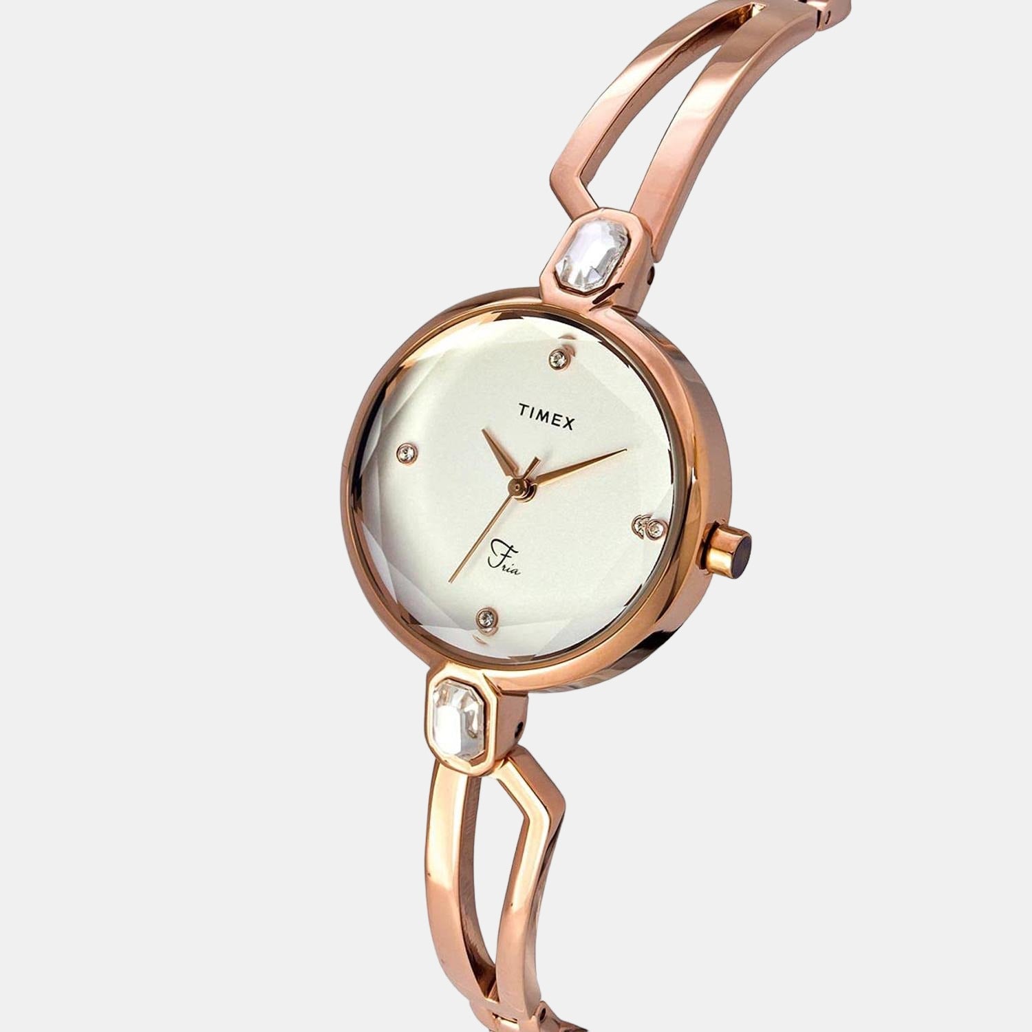 Fria Women Quartz Silver Dial Analog Brass Watch TWEL15100