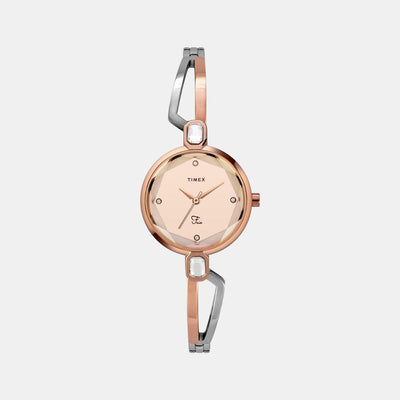 Fria Women Quartz Rose Gold Dial Analog Stainless Steel Watch TWEL15101