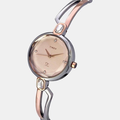 Fria Women Quartz Rose Gold Dial Analog Stainless Steel Watch TWEL15101