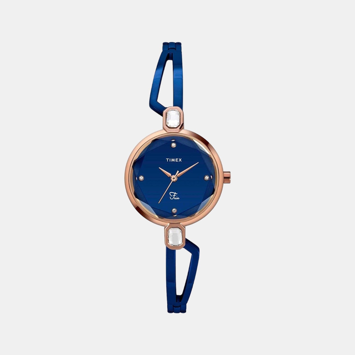 Fria Women Quartz Blue Dial Analog Stainless Steel Watch TWEL15102