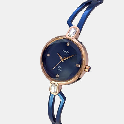 Fria Women Quartz Blue Dial Analog Stainless Steel Watch TWEL15102
