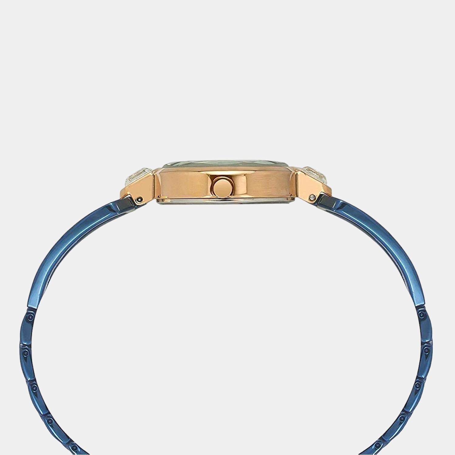 Fria Women Quartz Blue Dial Analog Stainless Steel Watch TWEL15102