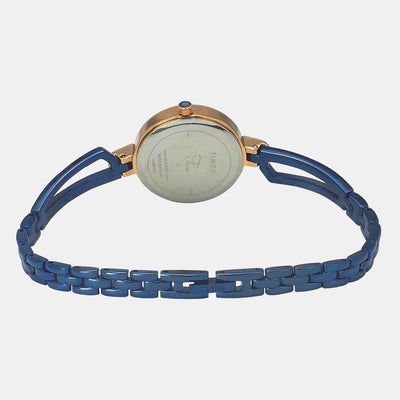 Fria Women Quartz Blue Dial Analog Stainless Steel Watch TWEL15102