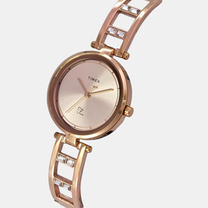 Fria Women Quartz Rose Gold Dial Analog Stainless Steel Watch TWEL15300
