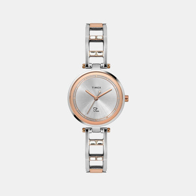 Fria Women Quartz Silver Dial Analog Stainless Steel Watch TWEL15301