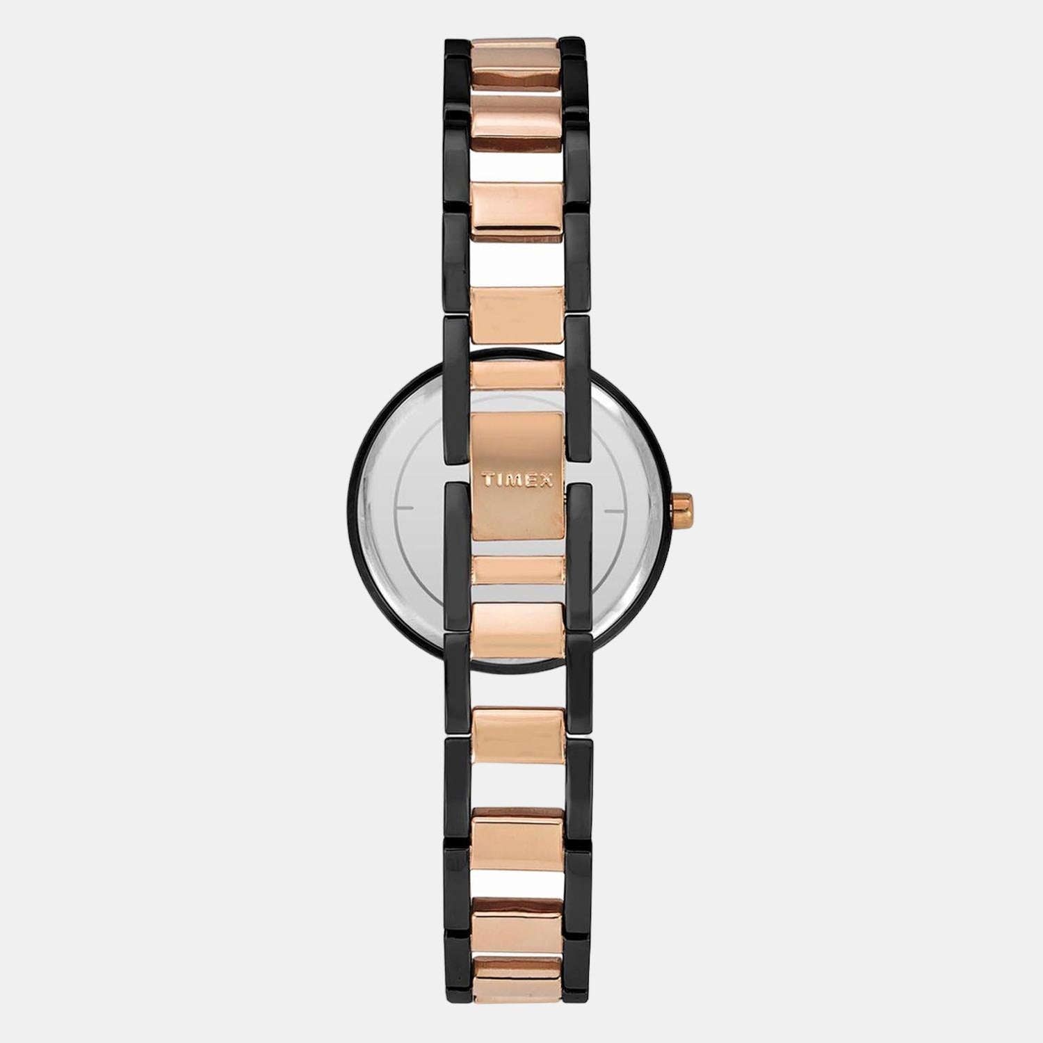 Fria Women Quartz Black Dial Analog Stainless Steel Watch TWEL15302