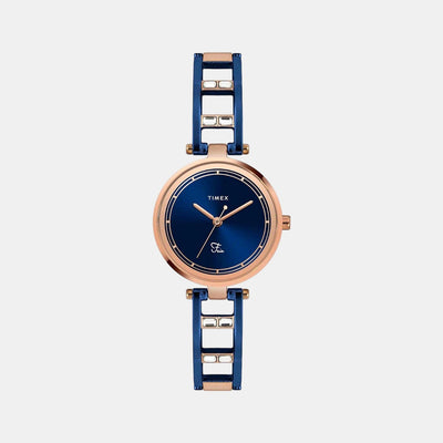 Fria Women Quartz Blue Dial Analog Stainless Steel Watch TWEL15303