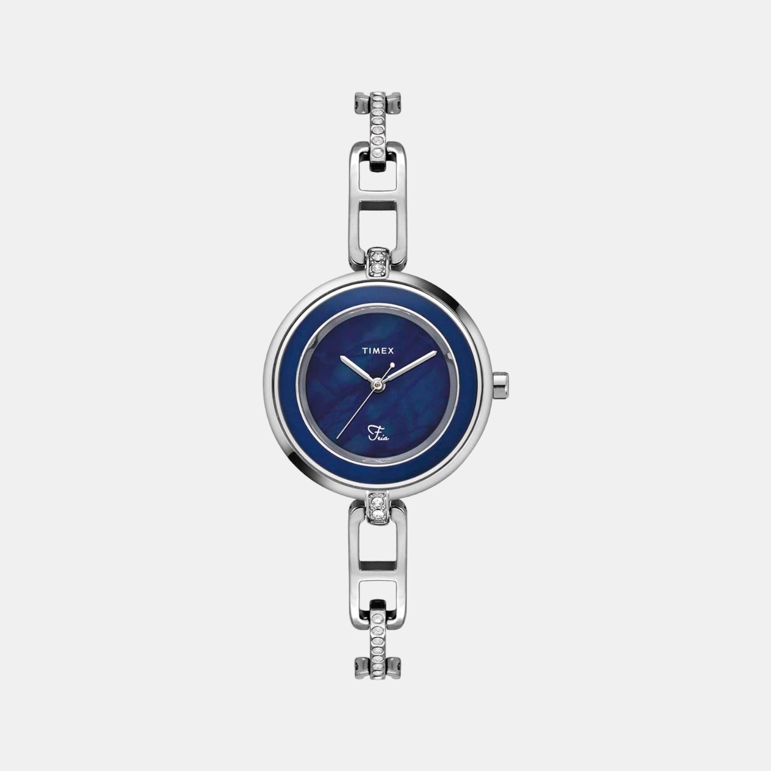 Fria Women Quartz Blue Dial Analog Stainless Steel Watch TWEL15400