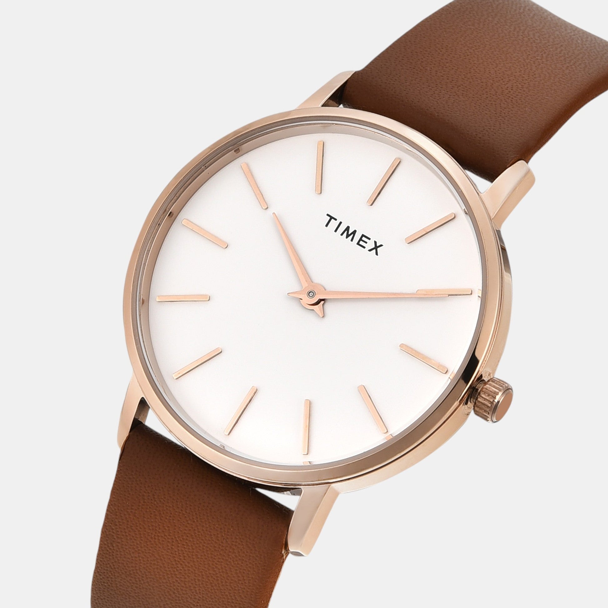 Fashion Women Quartz White Dial Analog Leather Watch TWEL15609
