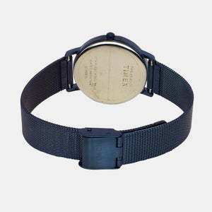 Fashion Women Quartz Blue Dial Analog Stainless Steel Watch TWEL15620