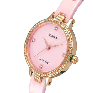 Timex Fashion Women's Pink Mother of Pearl Dial Round Case 3 Hands Function Watch 28mm TWEL15701