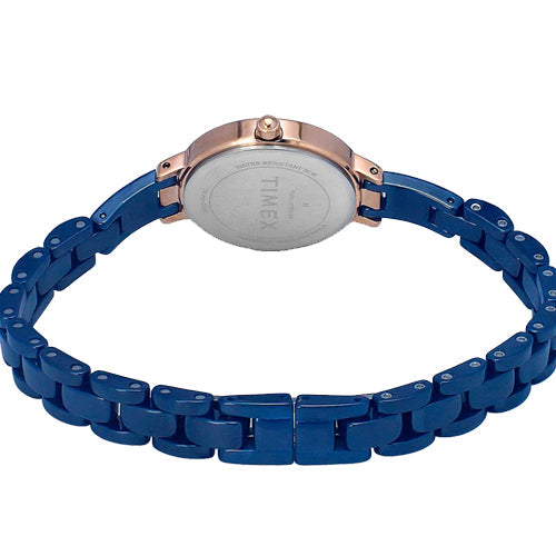 Timex Fashion Women's Blue Mother of Pearl Dial Round Case 3 Hands Function Watch 28mm TWEL15702