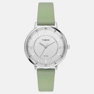 Classics Women Quartz Silver Dial Analog Leather Watch TWEL15815