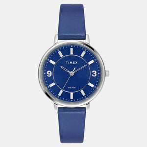Classics Women Quartz Blue Dial Analog Leather Watch TWEL15818