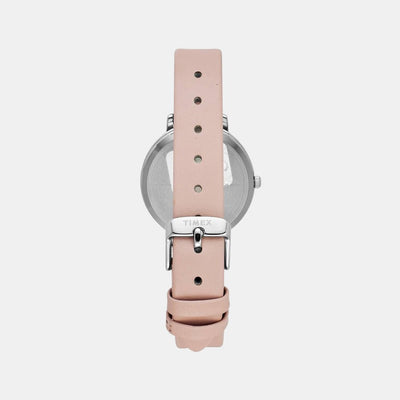Fashion Women Quartz Purple Dial Analog Leather Watch TWEL15821
