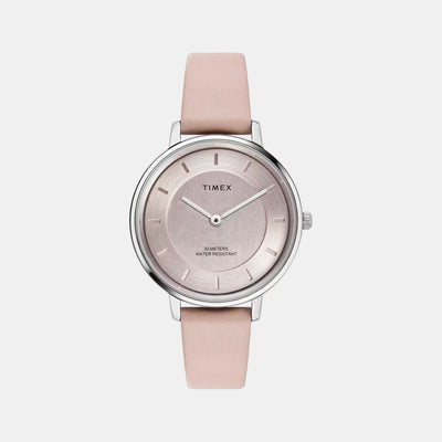 Fashion Women Quartz Purple Dial Analog Leather Watch TWEL15821