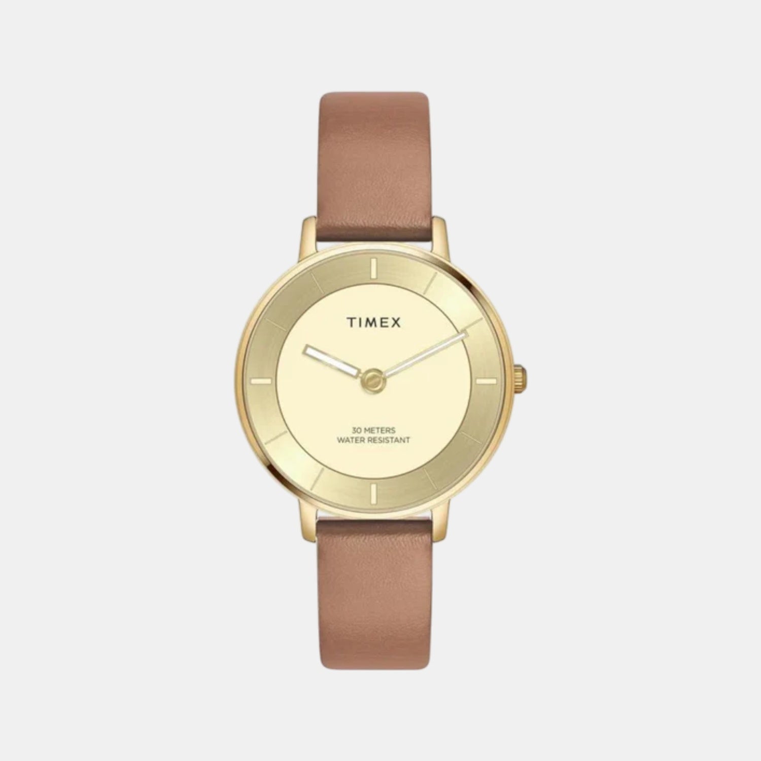 Fashion Women Quartz Champagne Dial Analog Leather Watch TWEL15822