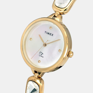 Fria Women Quartz Two Tone Dial Analog Stainless Steel Watch TWEL15900