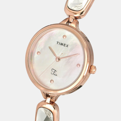 Fria Women Quartz Silver Dial Analog Stainless Steel Watch TWEL15901