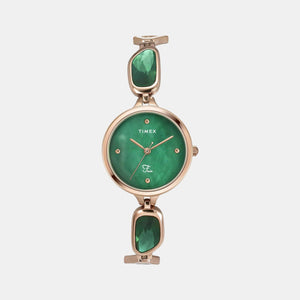 Fria Women Quartz Green Dial Analog Stainless Steel Watch TWEL15903