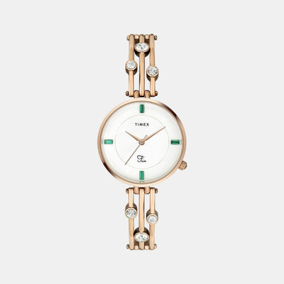 Fria Women Quartz White Dial Analog Stainless Steel Watch TWEL16000