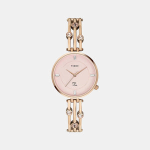 Fria Women Quartz Pink Dial Analog Stainless Steel Watch TWEL16001
