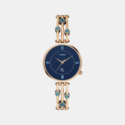 Fria Women Quartz Blue Dial Analog Stainless Steel Watch TWEL16002