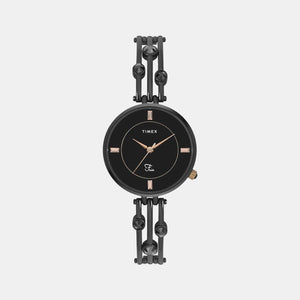 Fria Women Quartz Black Dial Analog Stainless Steel Watch TWEL16003