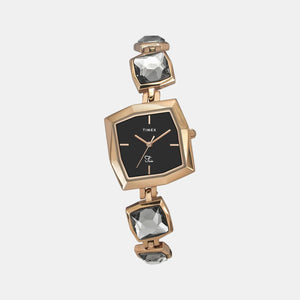 Fria Women Quartz Black Dial Analog Stainless Steel Watch TWEL16100