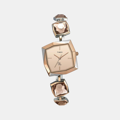 Fria Women Quartz Rose Gold Dial Analog Stainless Steel Watch TWEL16101