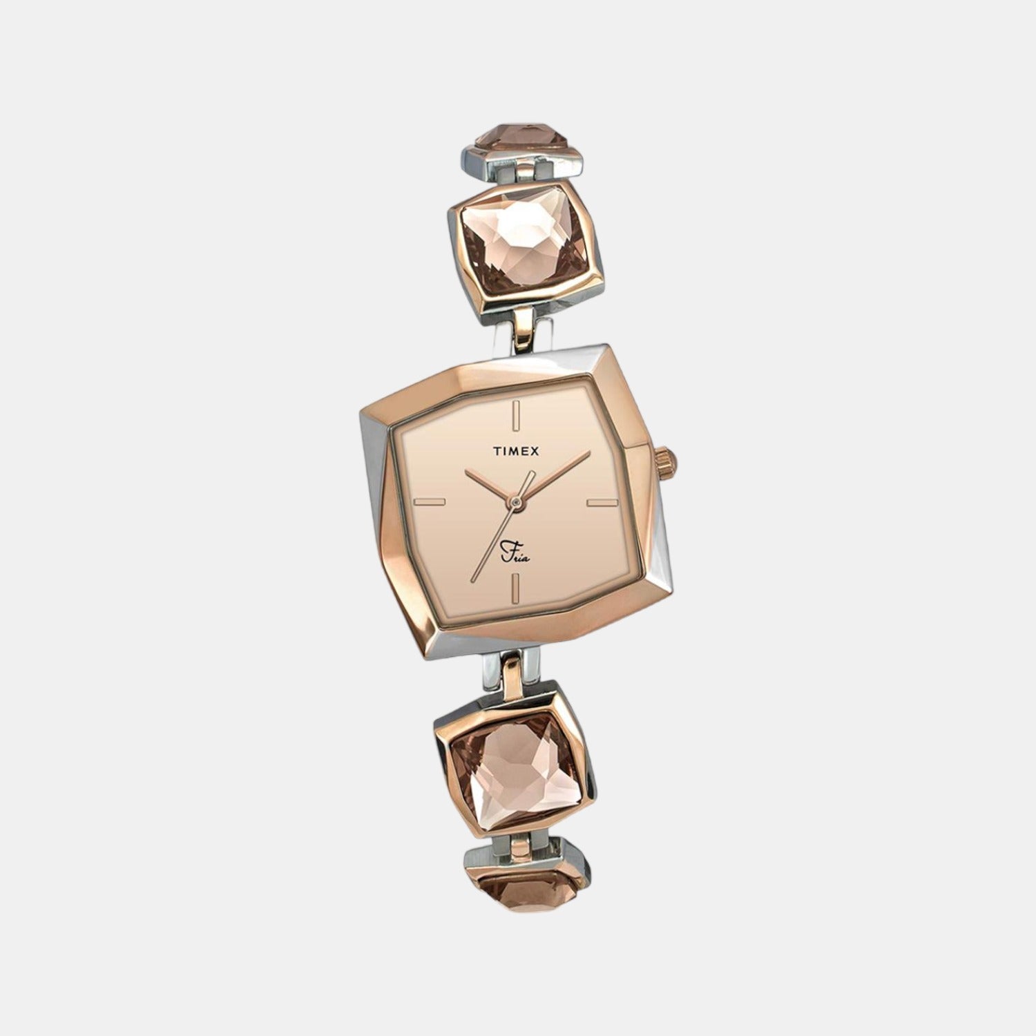 Fria Women Quartz Rose Gold Dial Analog Stainless Steel Watch TWEL16101