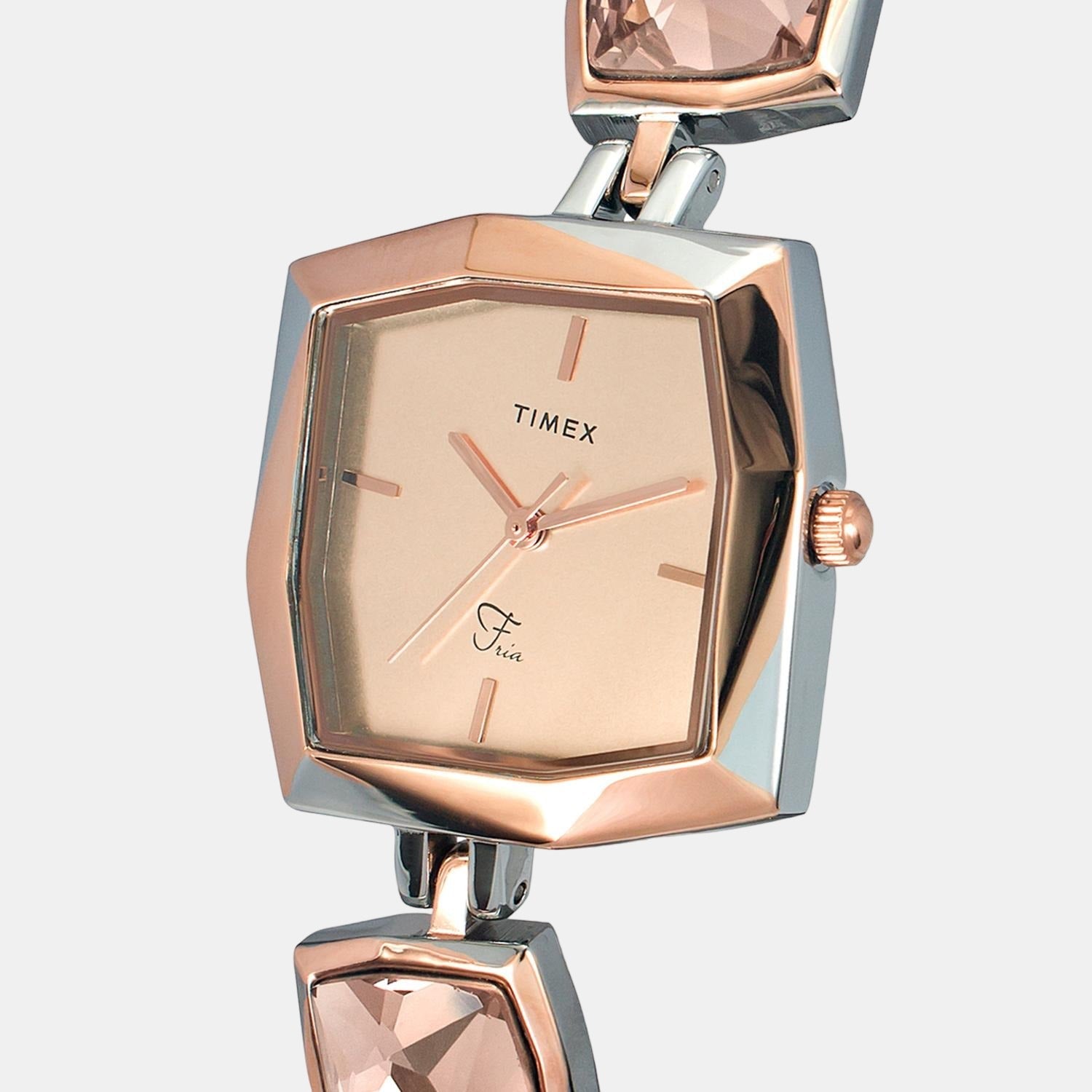 Fria Women Quartz Rose Gold Dial Analog Stainless Steel Watch TWEL16101