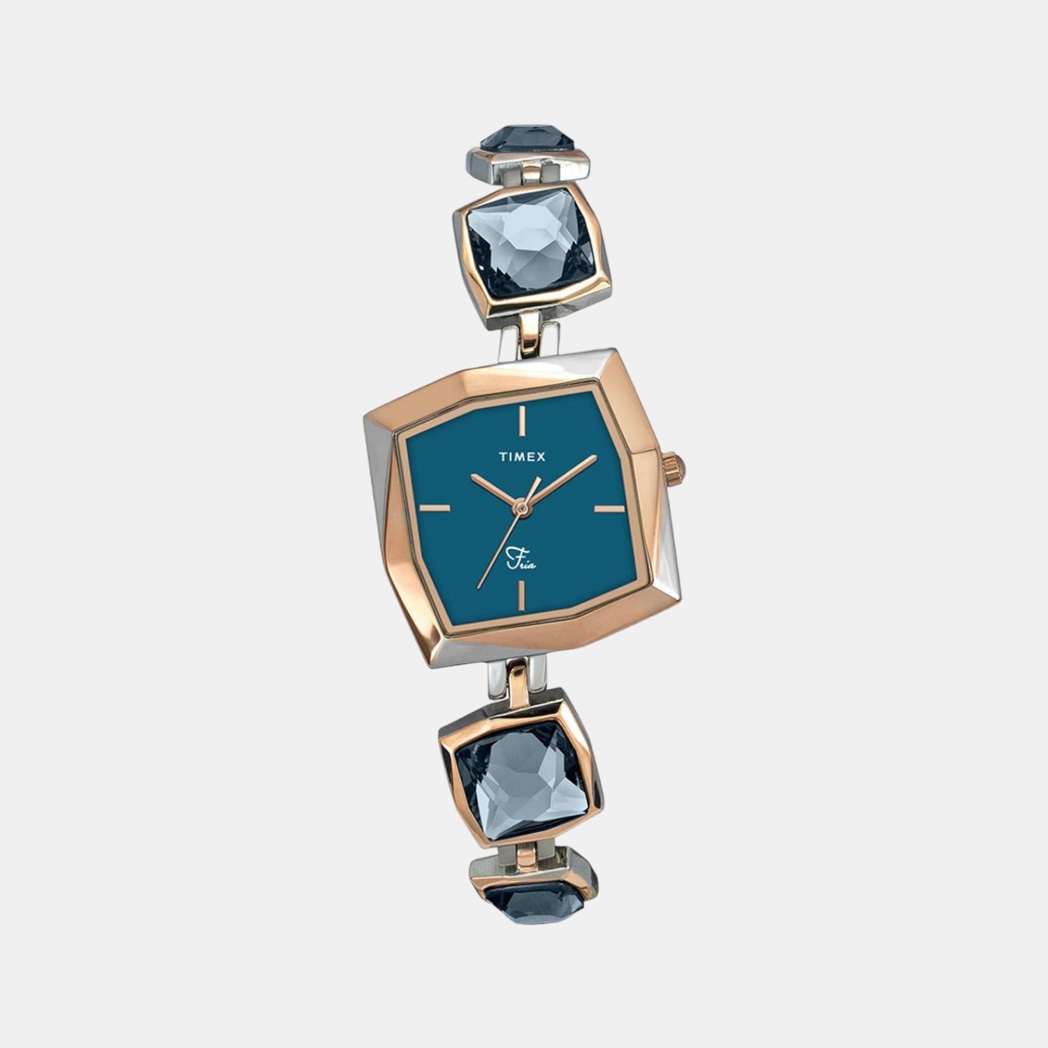Fria Women Quartz Blue Dial Analog Stainless Steel Watch TWEL16102
