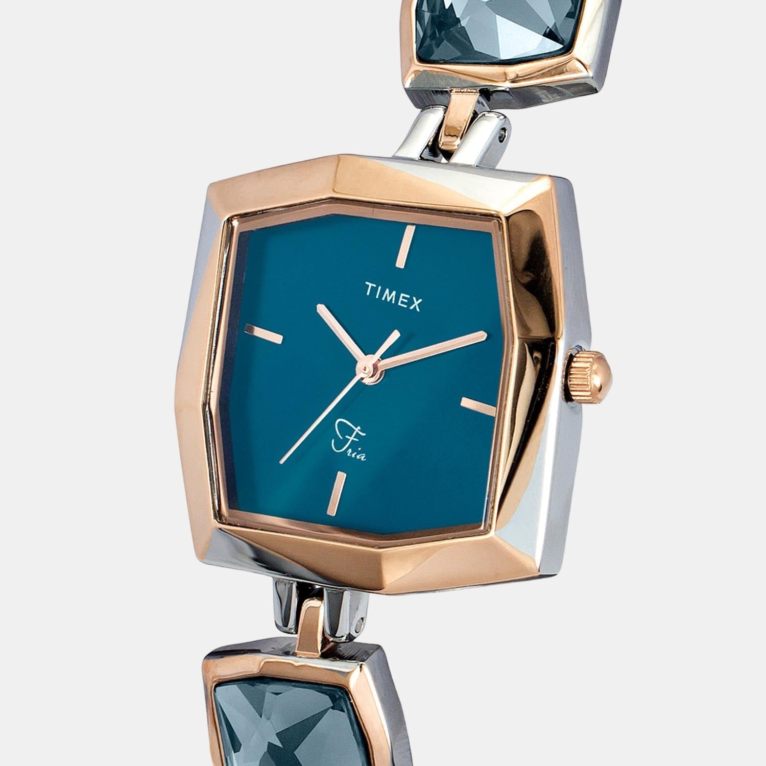 Fria Women Quartz Blue Dial Analog Stainless Steel Watch TWEL16102