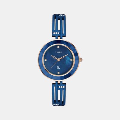 Fria Women Quartz Blue Dial Analog Stainless Steel Watch TWEL16203