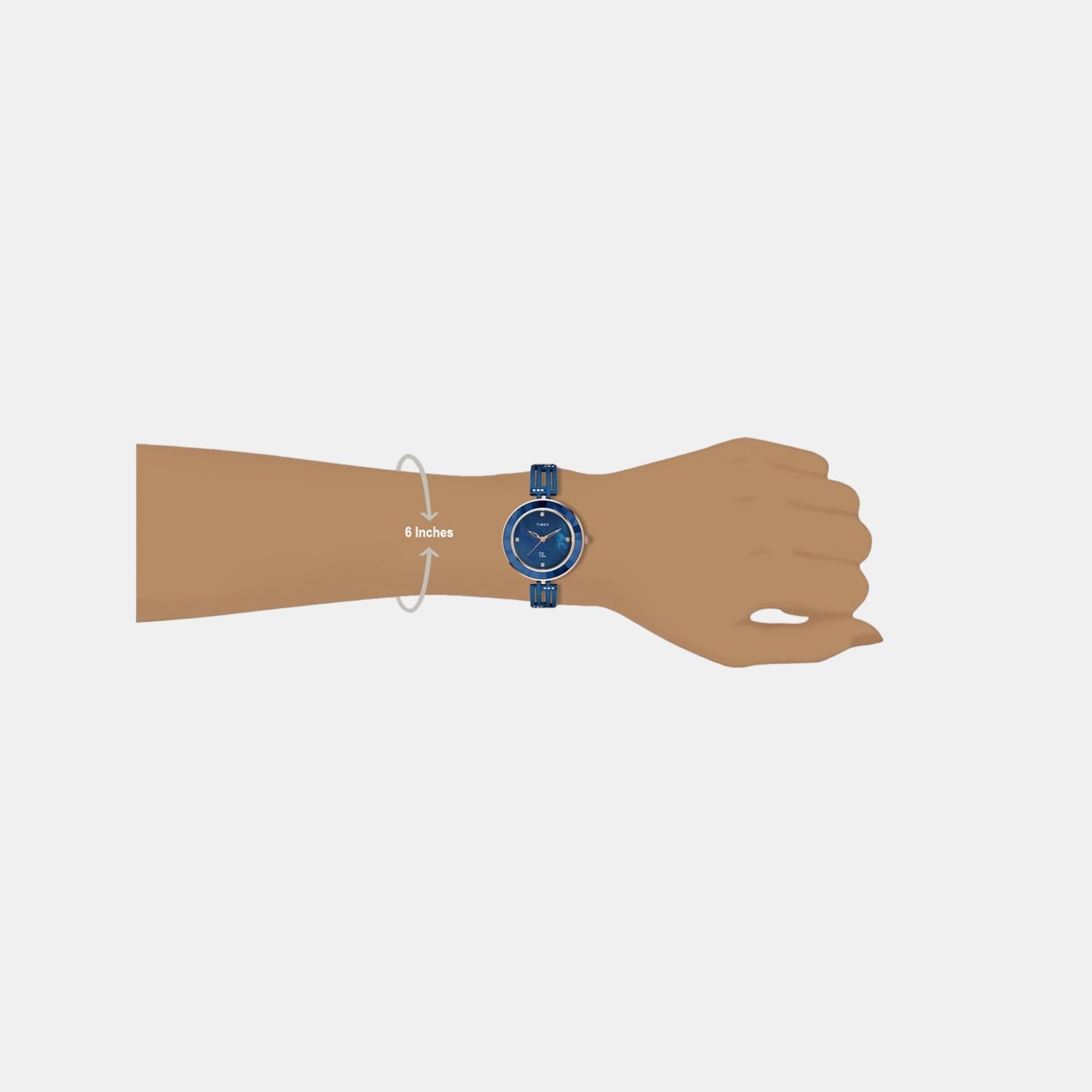 Fria Women Quartz Blue Dial Analog Stainless Steel Watch TWEL16203
