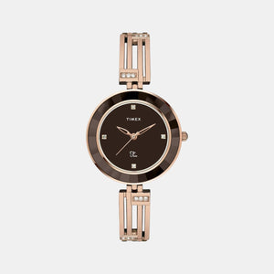 Fria Women Quartz Brown Dial Analog Stainless Steel Watch TWEL16204