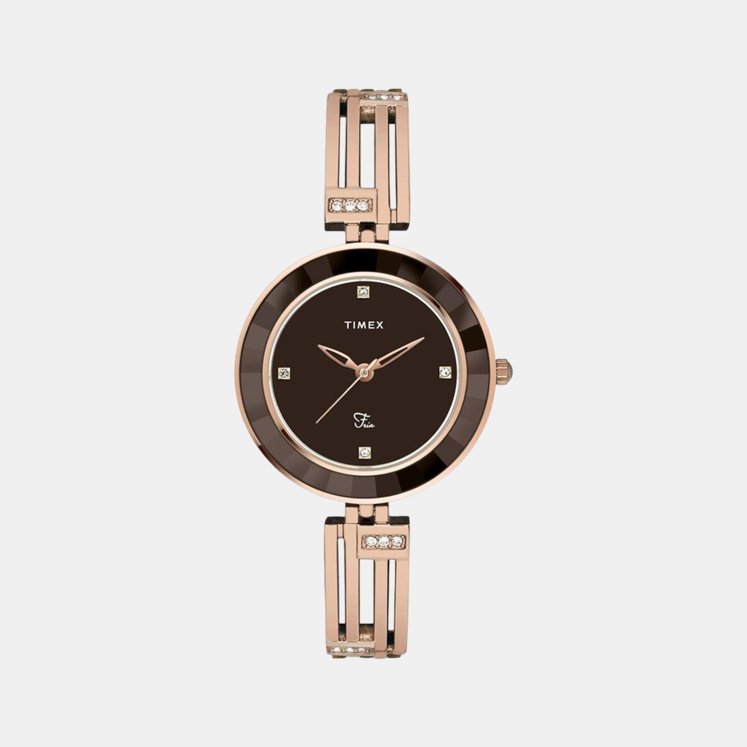 Fria Women Quartz Brown Dial Analog Stainless Steel Watch TWEL16204