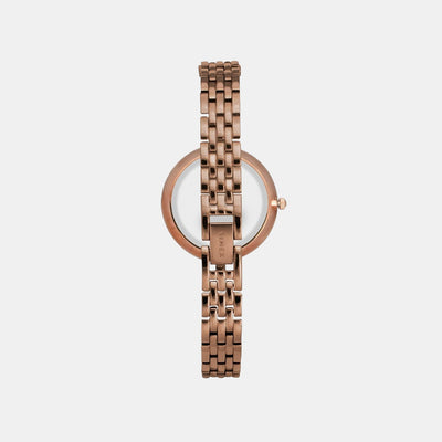 Fria Women Quartz Brown Dial Analog Stainless Steel Watch TWEL16204