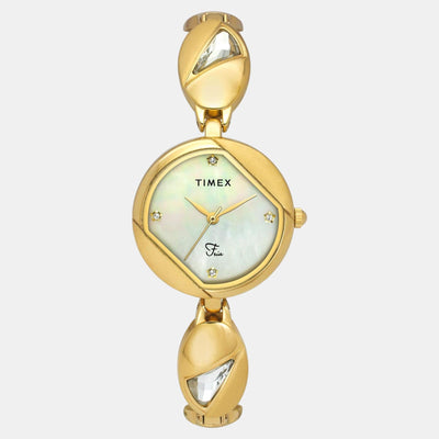 Fria Women Quartz Mother Of Pearl Dial Analog Brass Watch TWEL16305