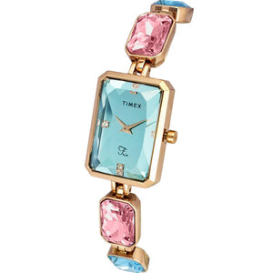 Timex Fria Women Blue Rectangular Analog Watch 21mm TWEL16900