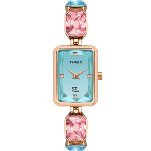 Timex Fria Women Blue Rectangular Analog Watch 21mm TWEL16900